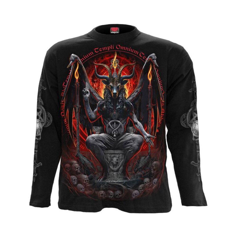 Spiral Direct Unisex Adult Baphomet Back Print Long-Sleeved T-Shirt / Black